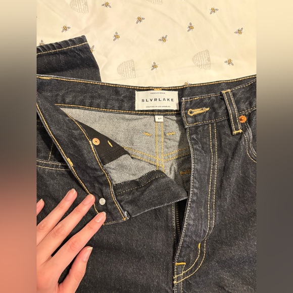 SLVRLAKE Women's High Waisted Straight Jeans - Picture 2 of 5